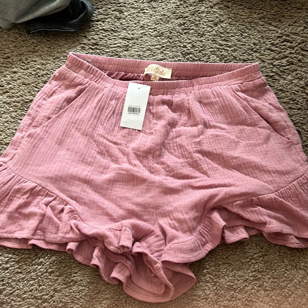 New dry goods pink flare shorts